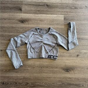 ECHT Gray Long Sleeve Crop Top